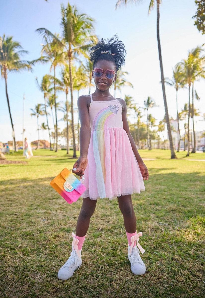 rainbow tulle dress FAIRY Tutu 5-6 years TEX STANDARD 100 Neon Glow Pastel Rainbow Tulle